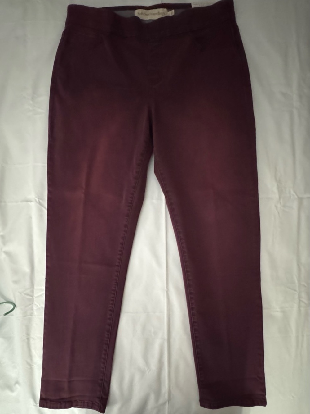 Soft Surroundings Straight Leg Pants in Deep Burgundy